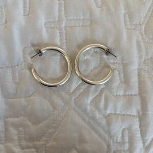 Madewell Silver Hoop Earrings Classic Design